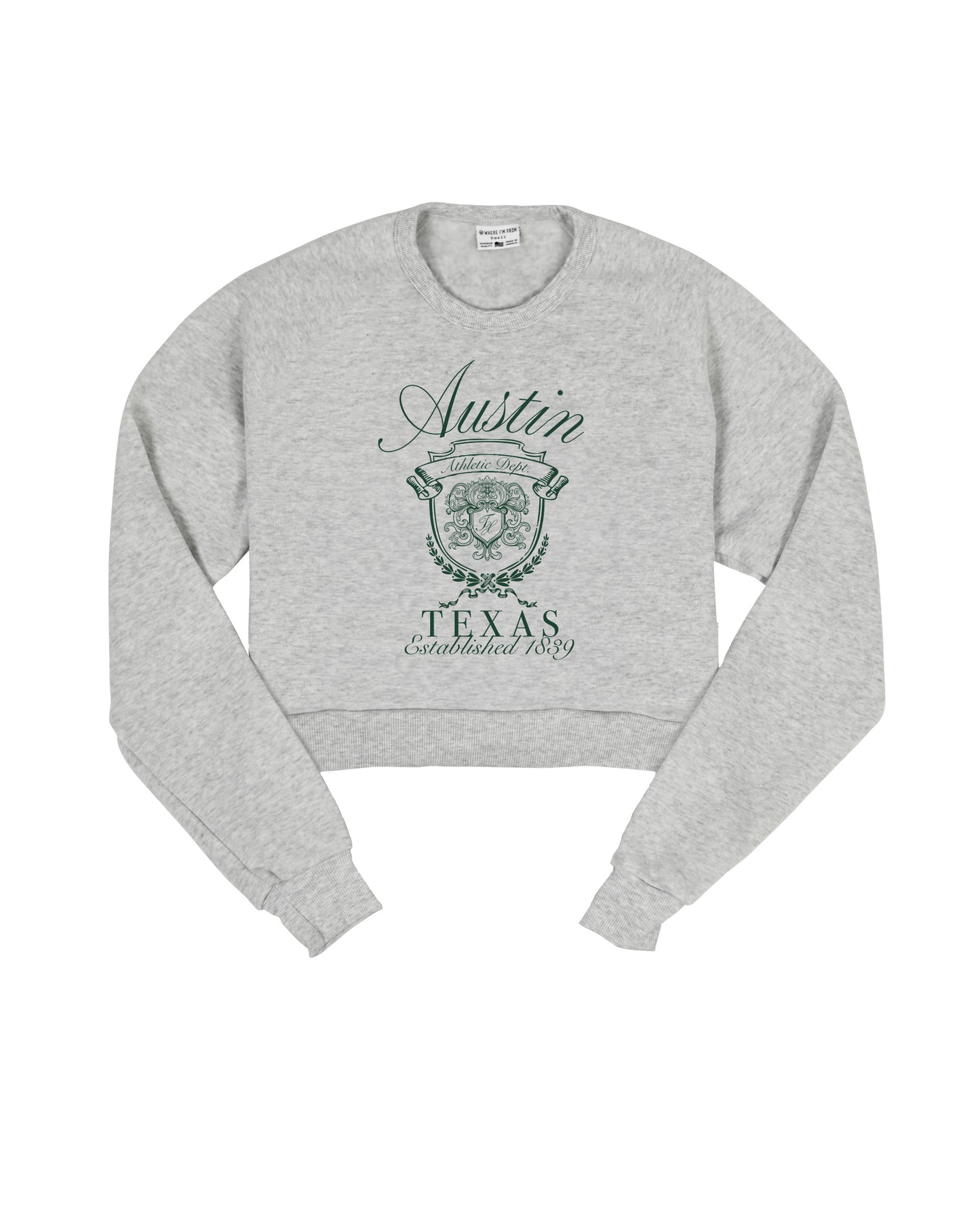 Austin Crest Cropped Crew Sweatshirt