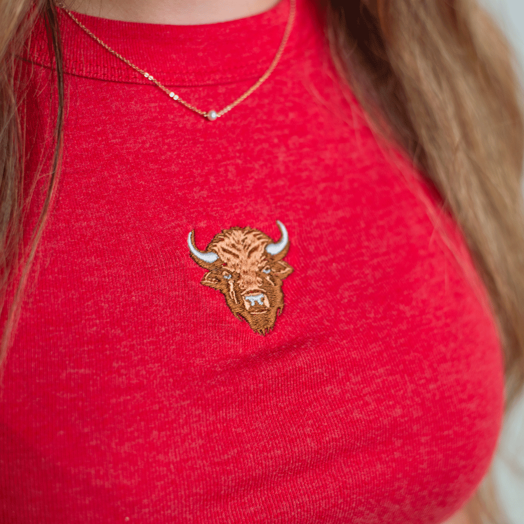 Buffalo Embroidered High Neck Tank