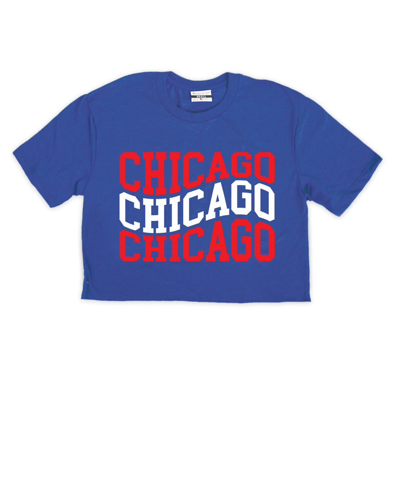 Chicago Wavy Repeat Cropped Tee