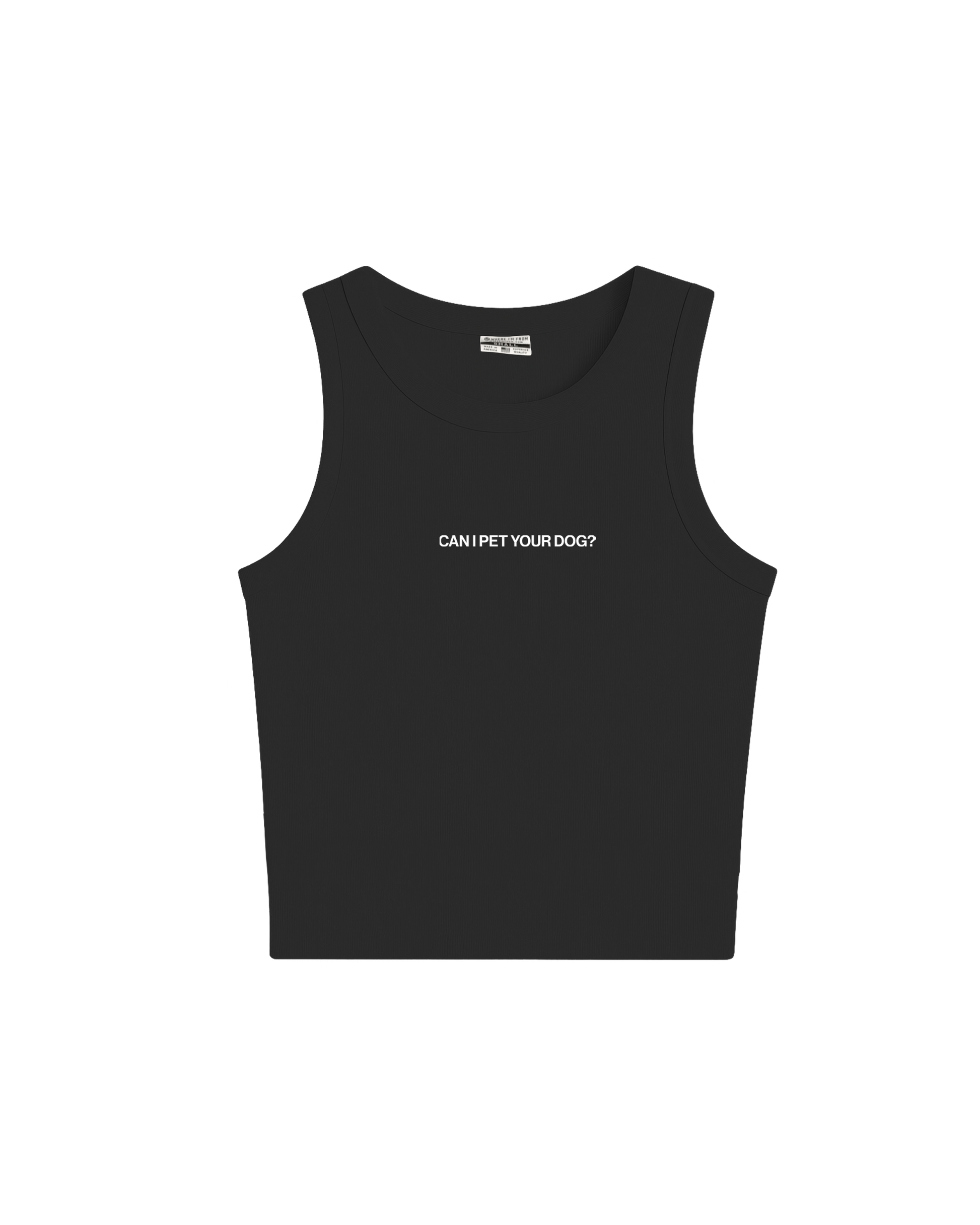 Can I Pet Your Dog Embroidered High Neck Tank