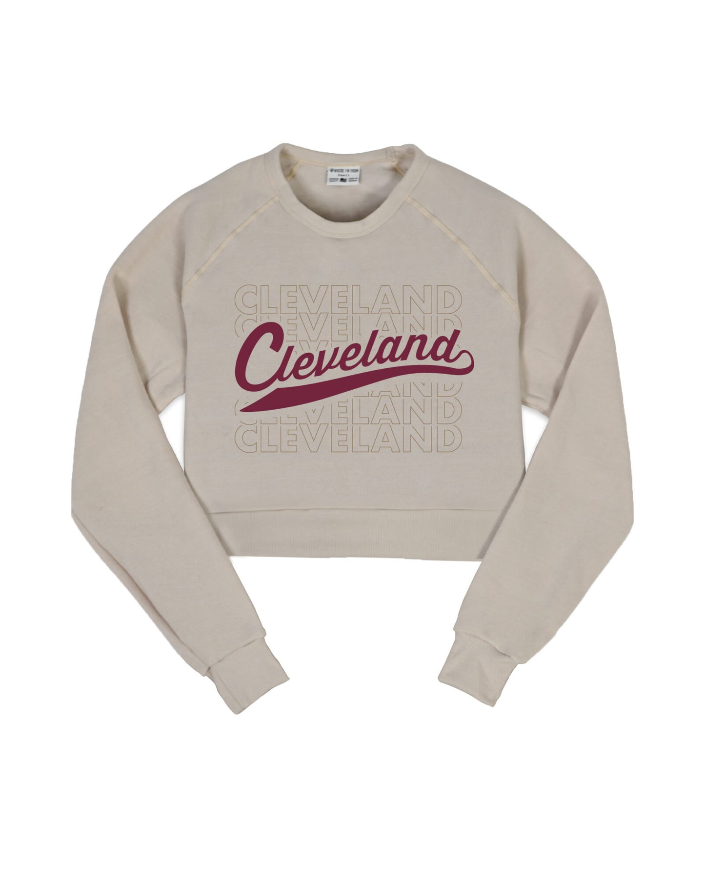 Cleveland Repeat Script Cropped Crew Sweatshirt