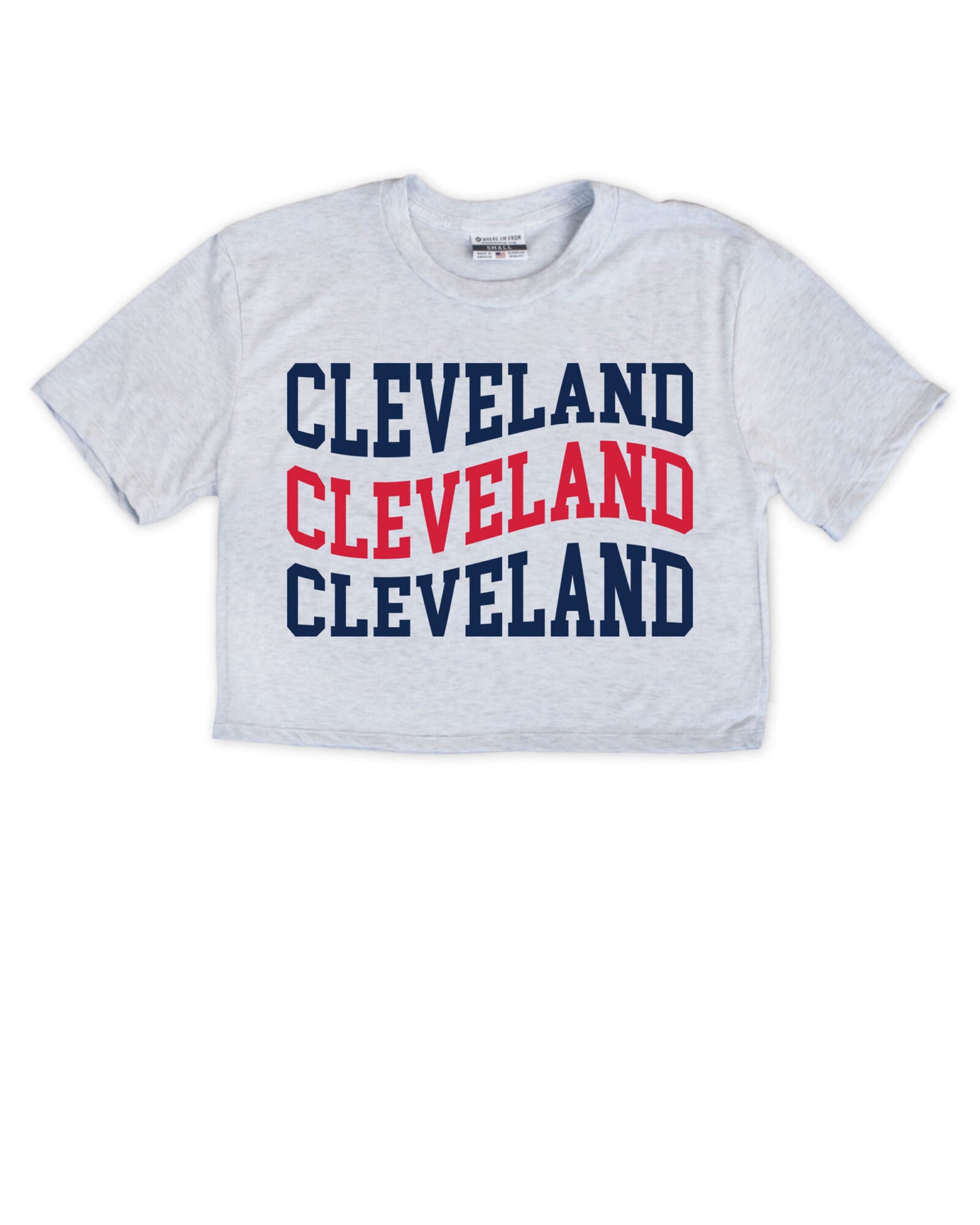 Cleveland Repeat Wavy Cropped Tee