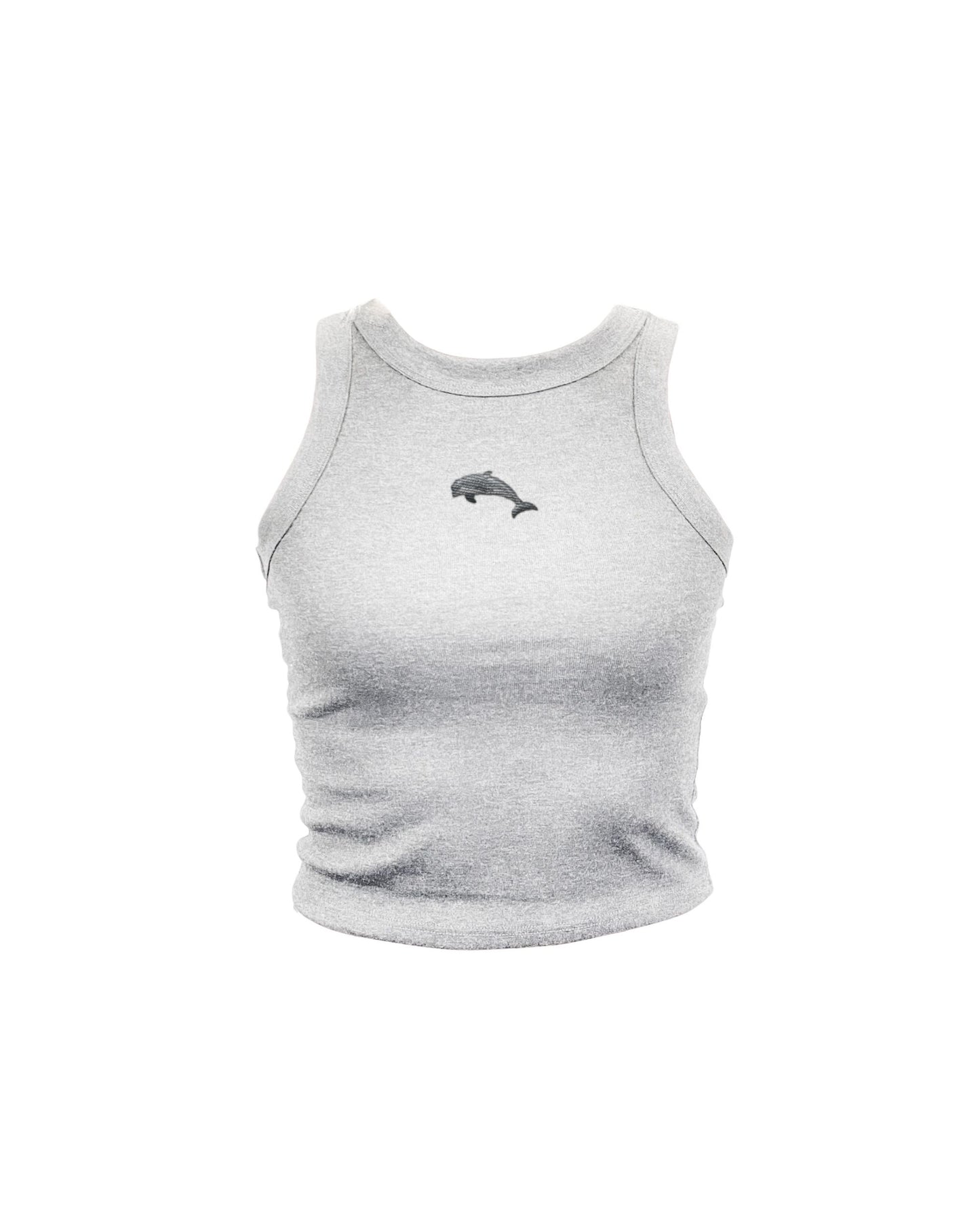 Embroidered Dolphin High Neck Tank
