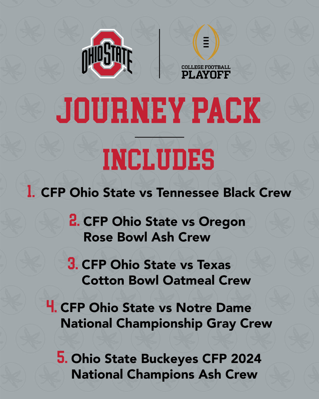Ohio State Buckeyes College Football Playoff 2024 National Champions - The Journey Pack