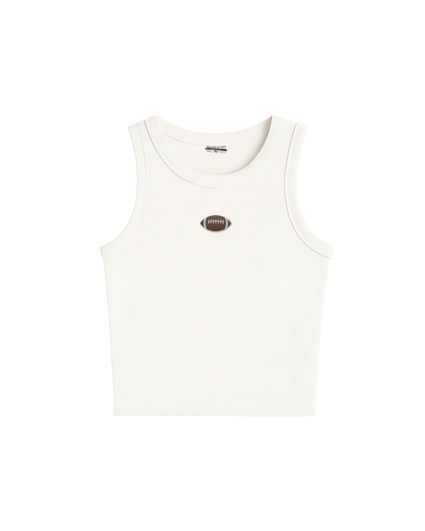 Football Embroidered High Neck Tank