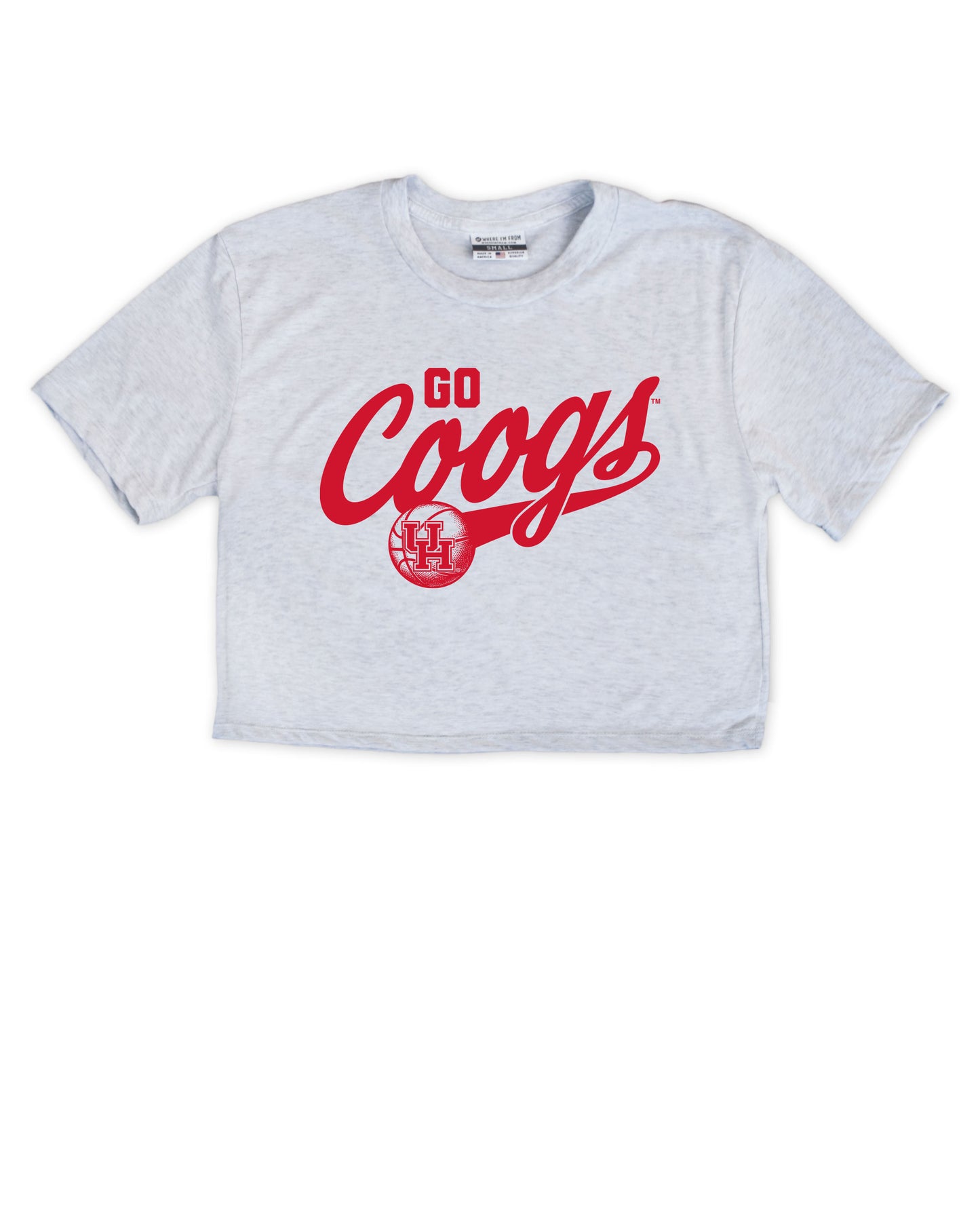 Light Gray t-shirt with red 'GO COOGS' text on a white background