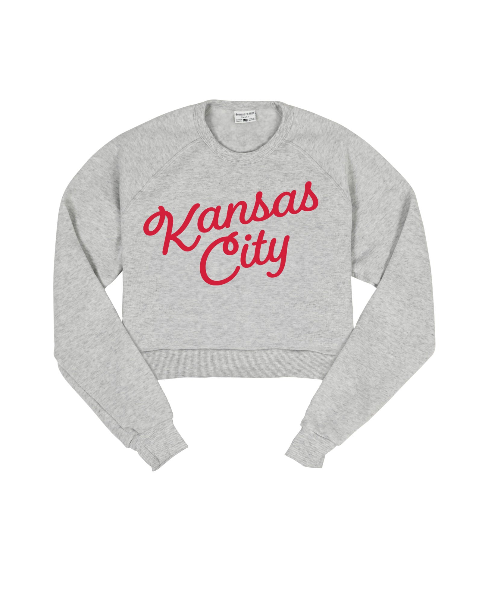 Kansas City Script Cropped Crew Sweatshirt