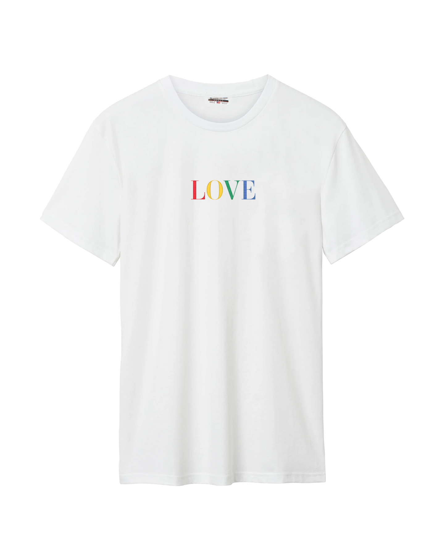 LOVE Rainbow Embroidered Cotton Tee