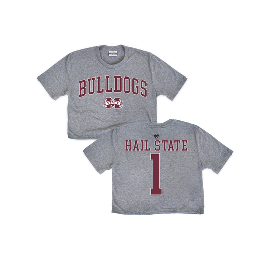 Mississippi State Bulldogs Hail State Jersey Cropped Tee