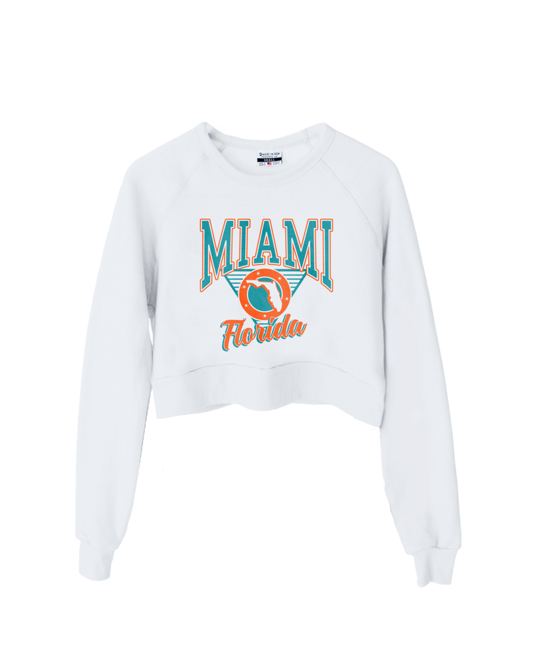 Miami Florida State Circle Cropped Crew Sweatshirt