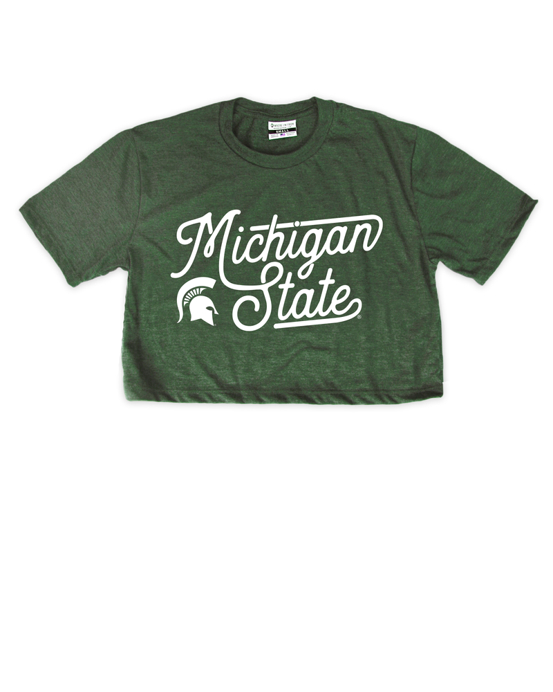 MSU Script Cropped Tee