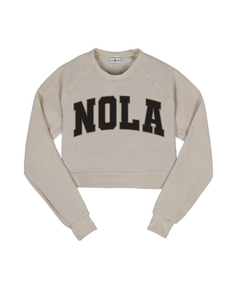 Nola Big Easy Jersey Front/Back Cropped Crew Sweatshirt