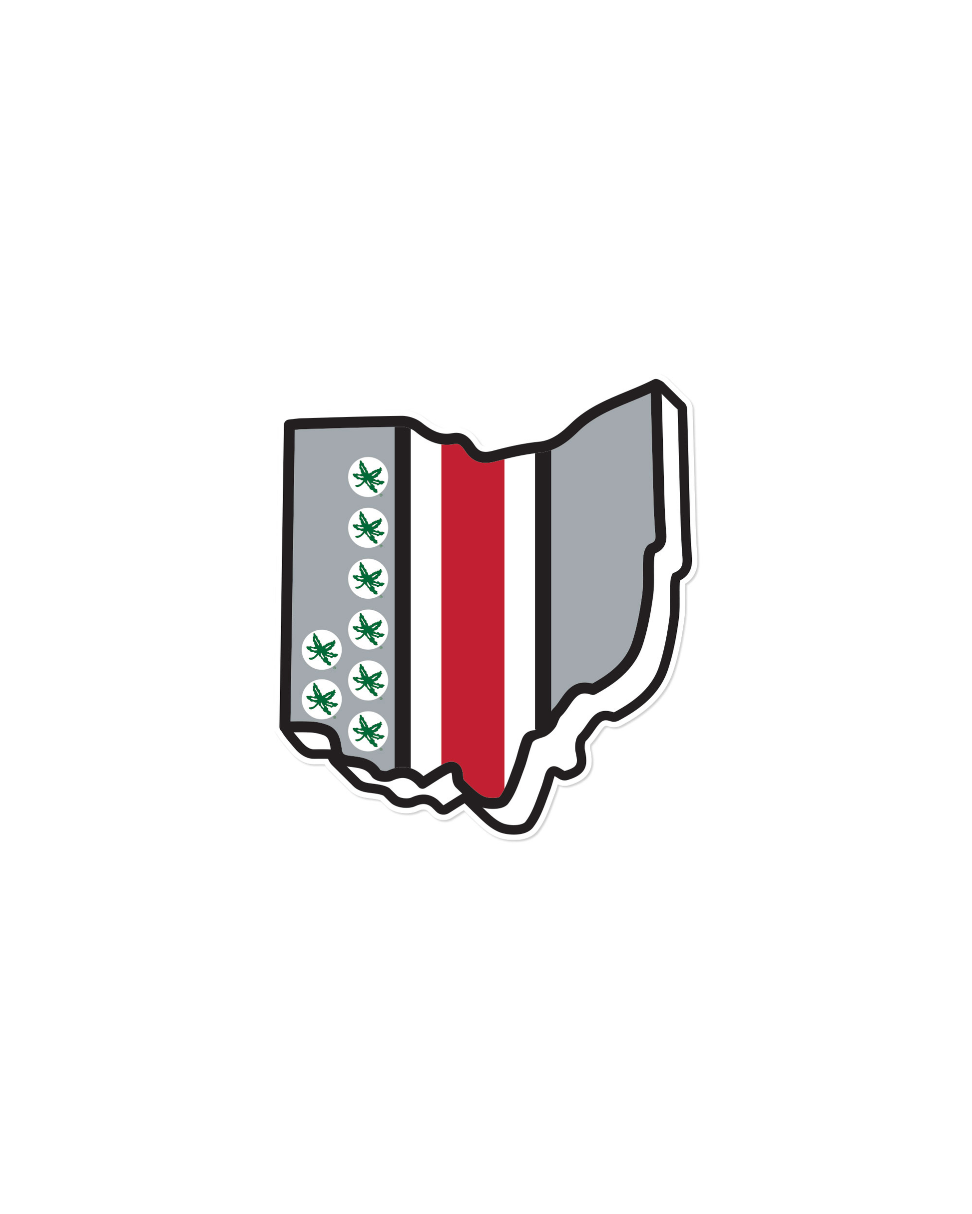 OSU State Stripe Sticker