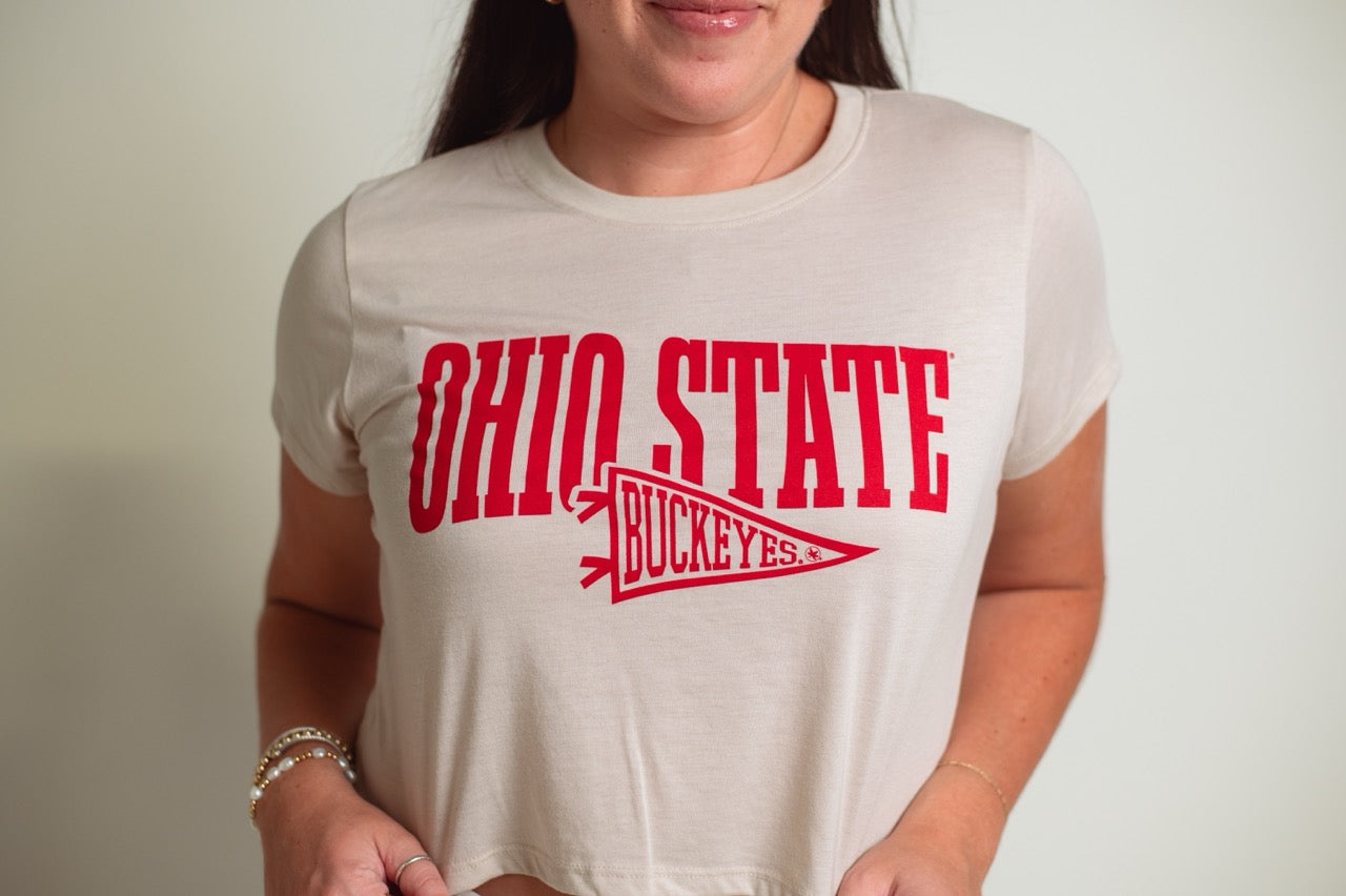 Ohio State Pennant Cropped Tee