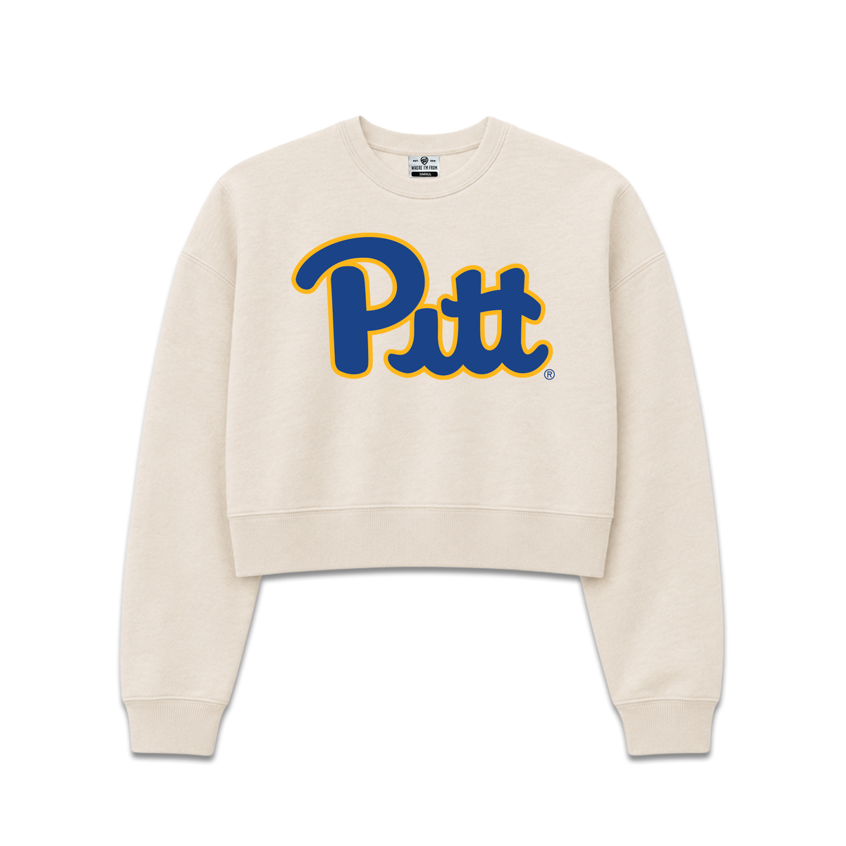 Pitt Script Cropped Crew Sweatshirt