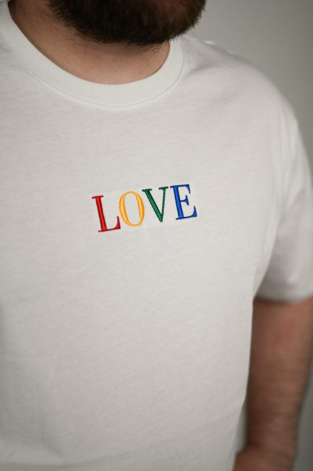 LOVE Rainbow Embroidered Cotton Tee