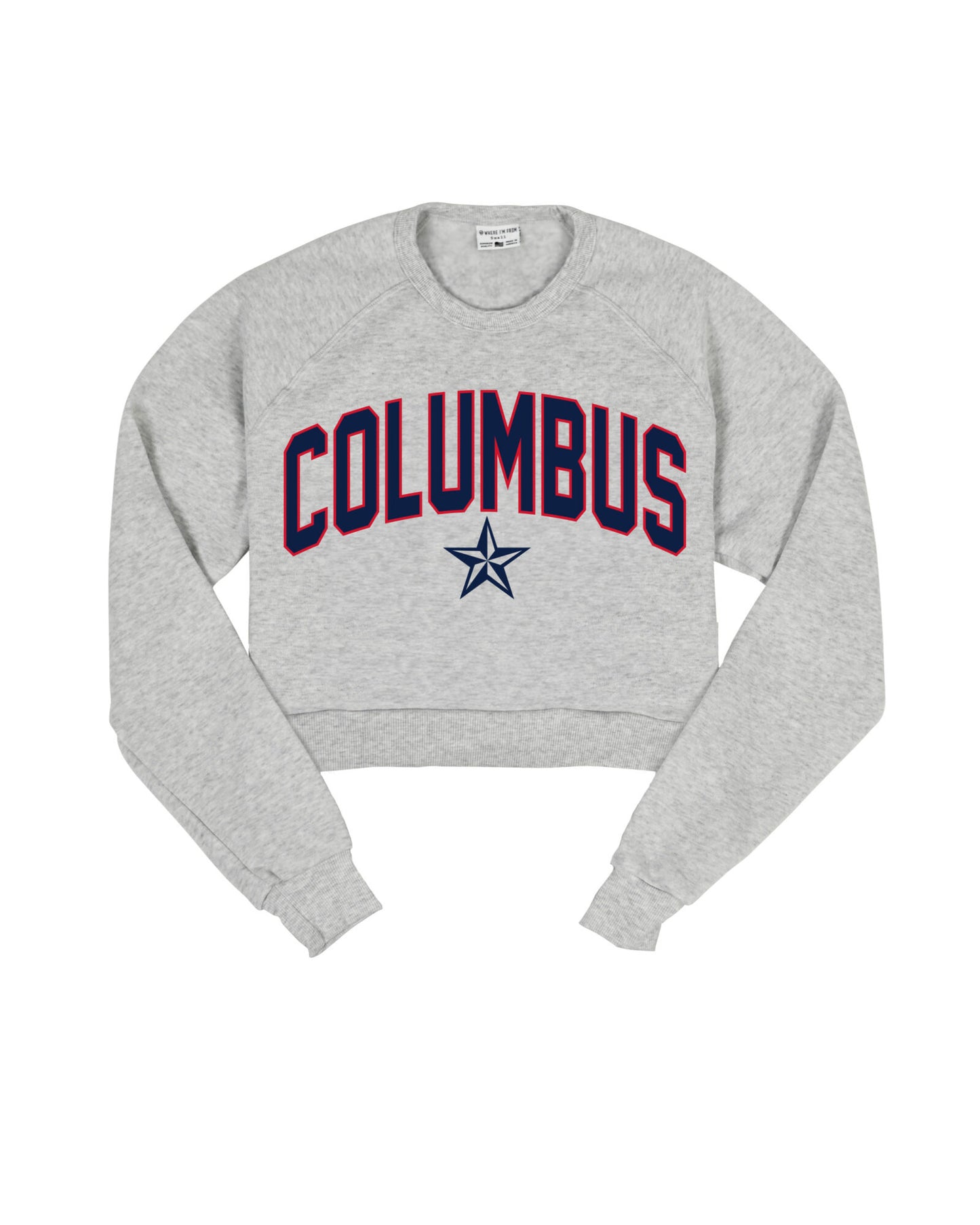 Columbus Star Jersey Cropped Crew Sweatshirt