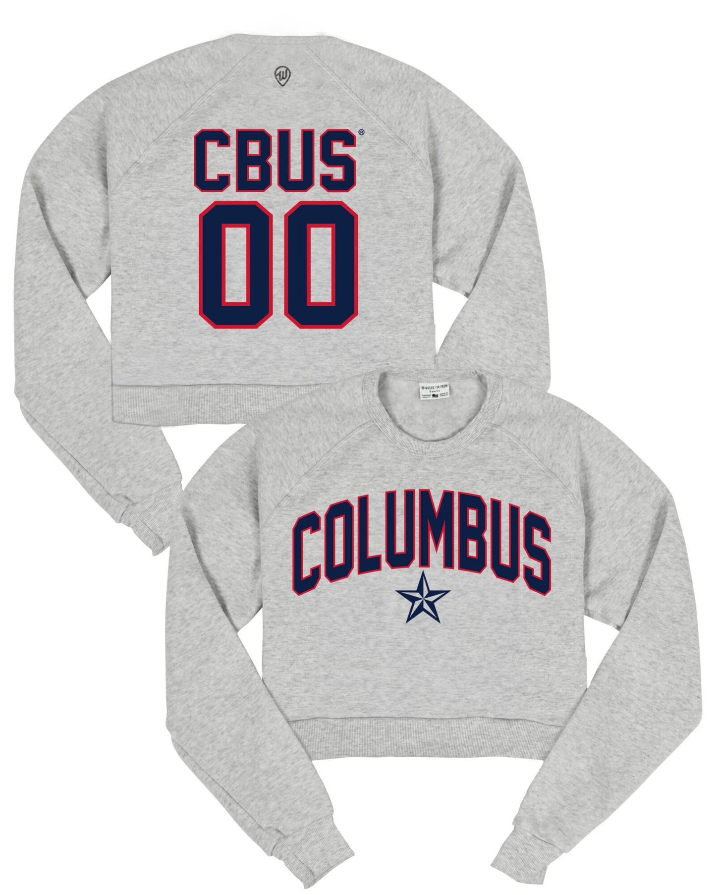 Columbus Star Jersey Cropped Crew Sweatshirt