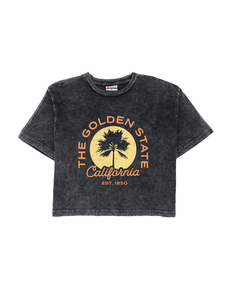The Golden State Palm Cotton Cropped Tee