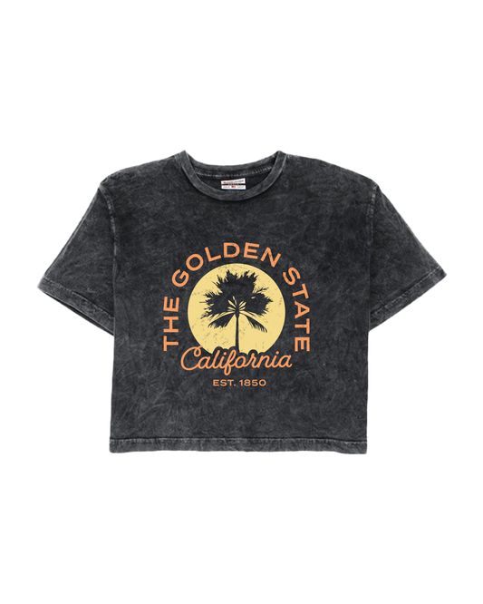 The Golden State Palm Cotton Cropped Tee