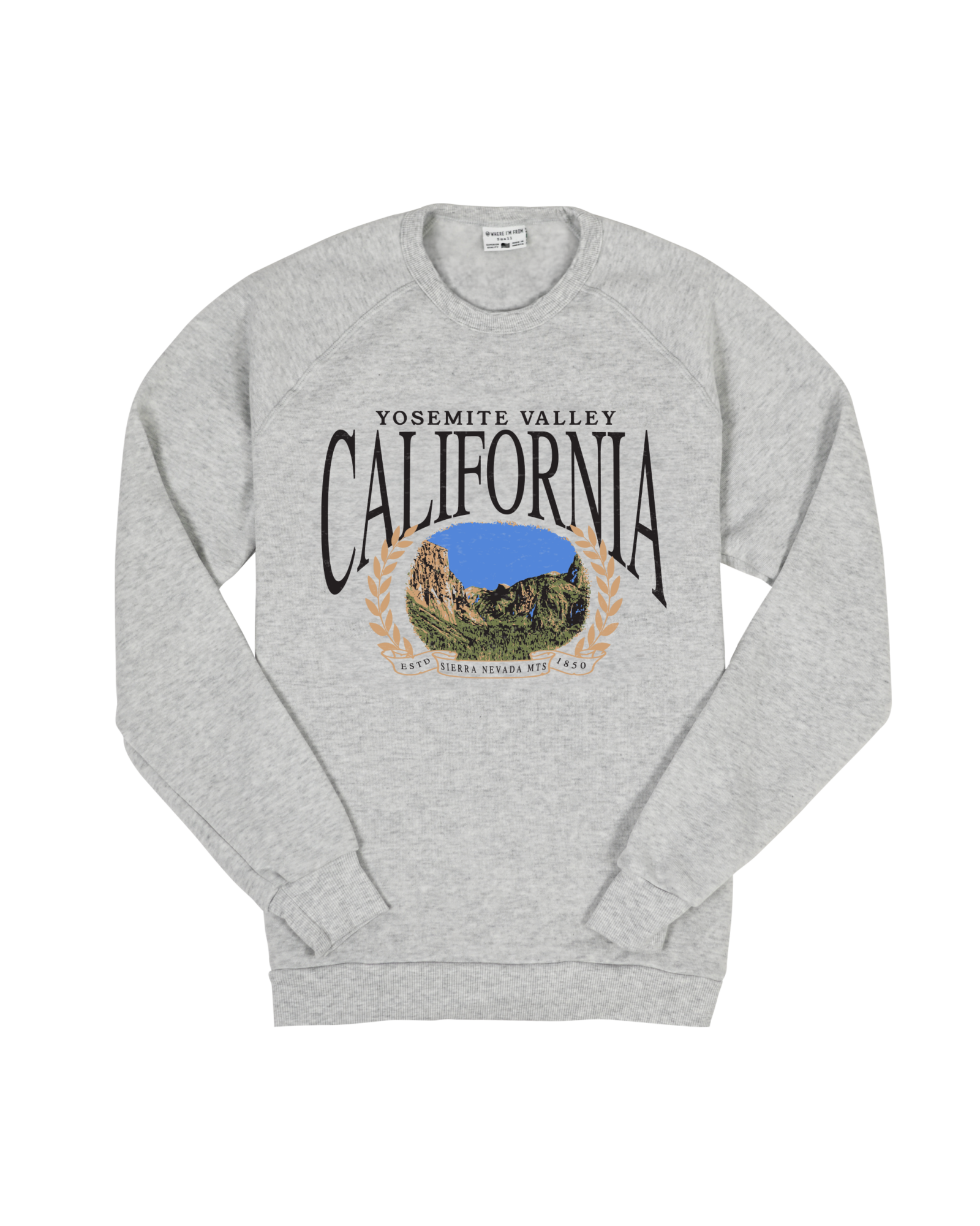 Yosemite Valley CA Crew Sweatshirt