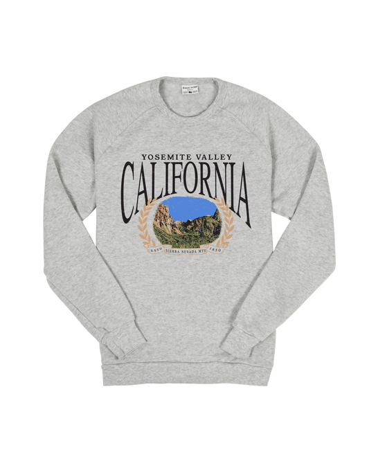 Yosemite Valley CA Crew Sweatshirt