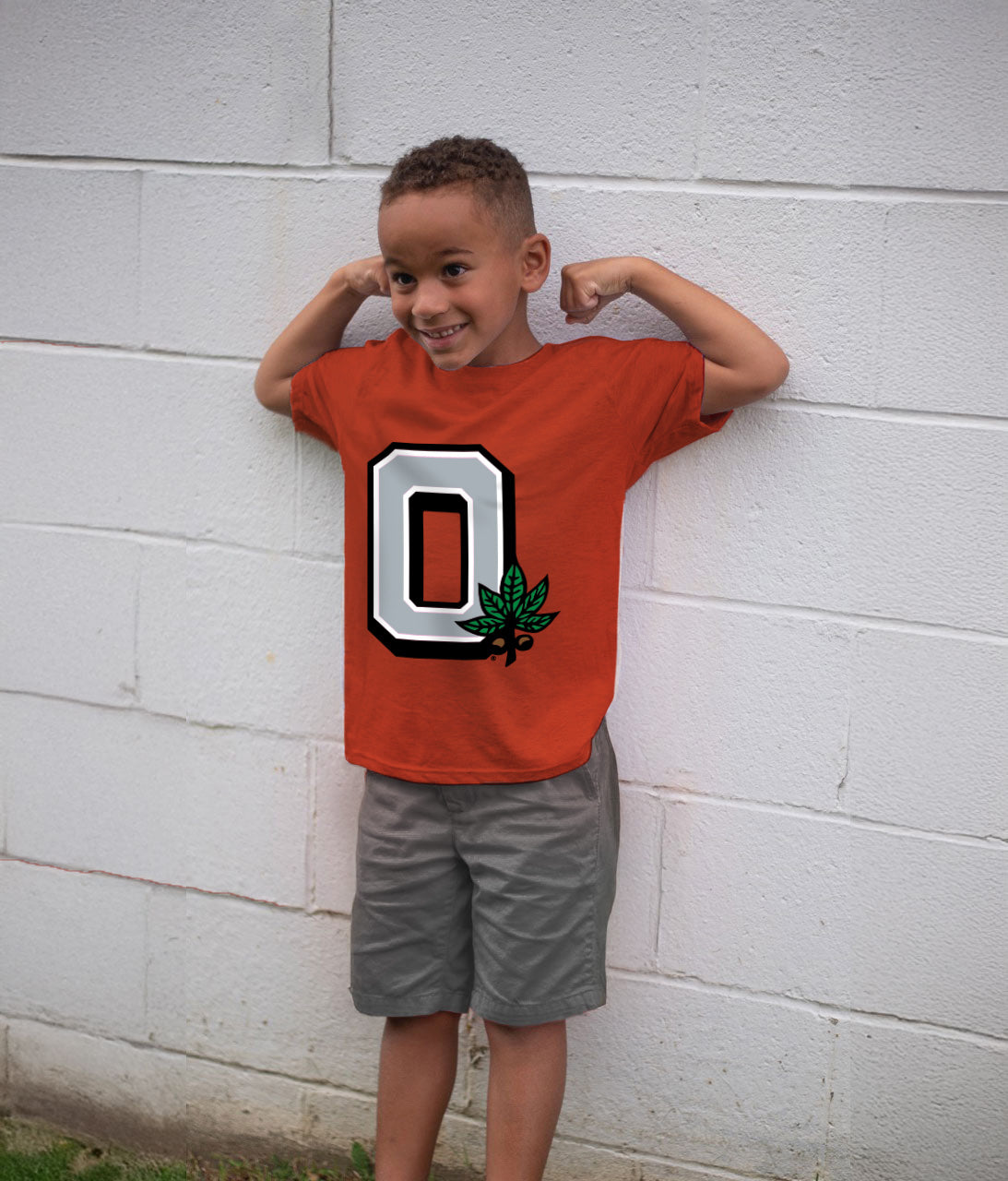 Heritage Block O Buckeye Leaf Youth Tee