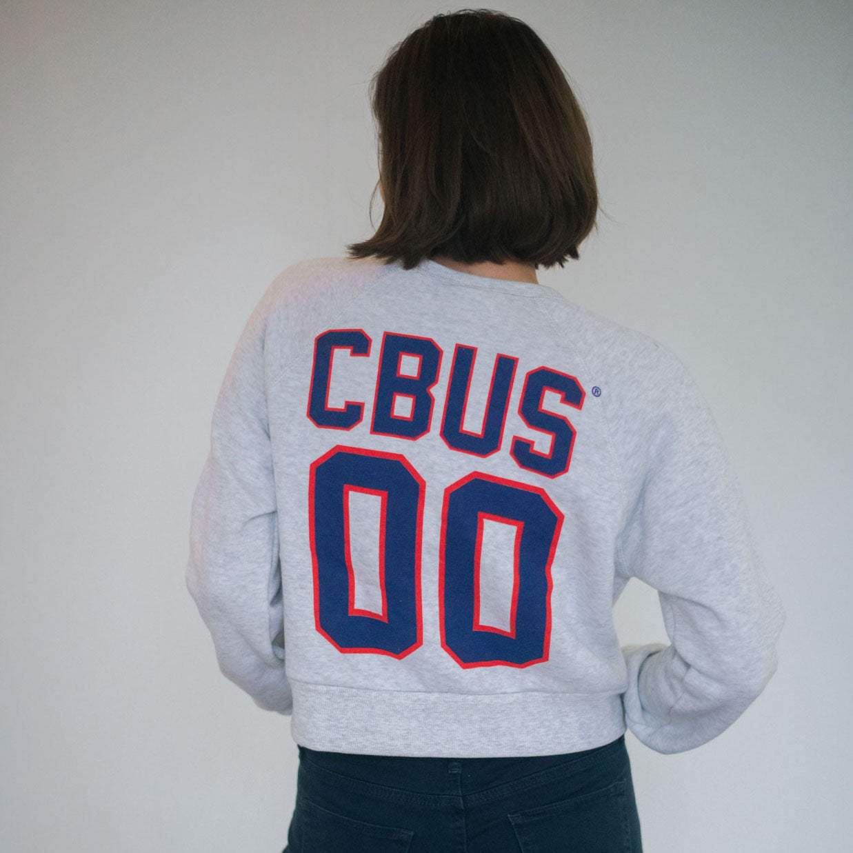 Columbus Star Jersey Cropped Crew Sweatshirt