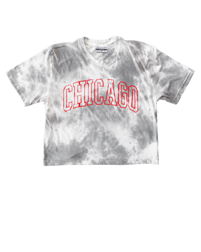 Chicago Outline Tiedye Cropped Tee