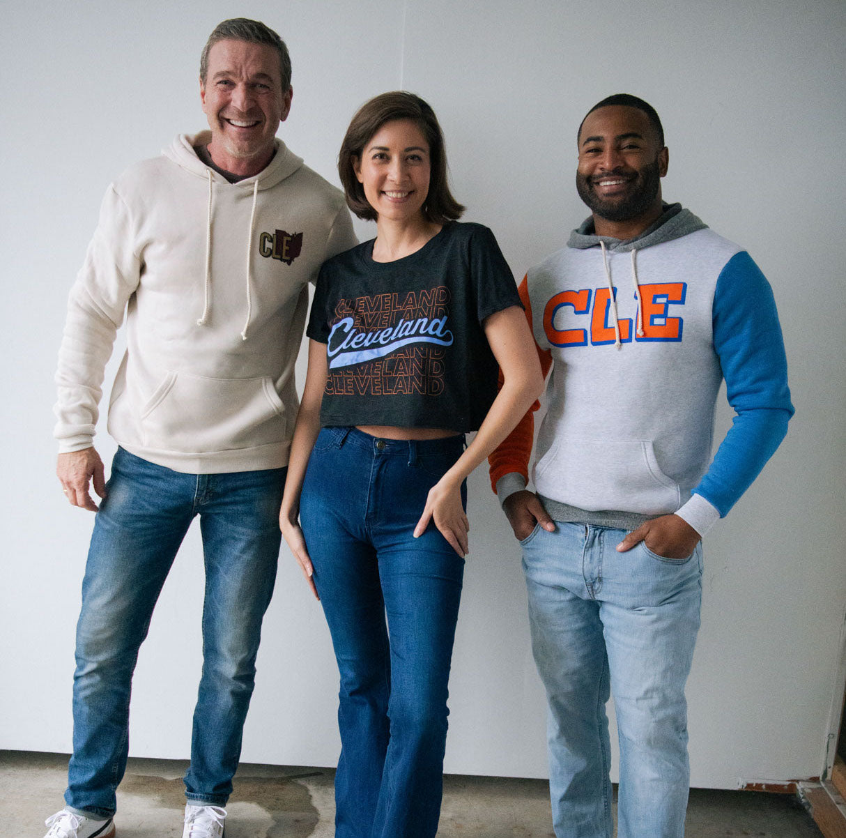 Cleveland Repeat Script Cropped Tee