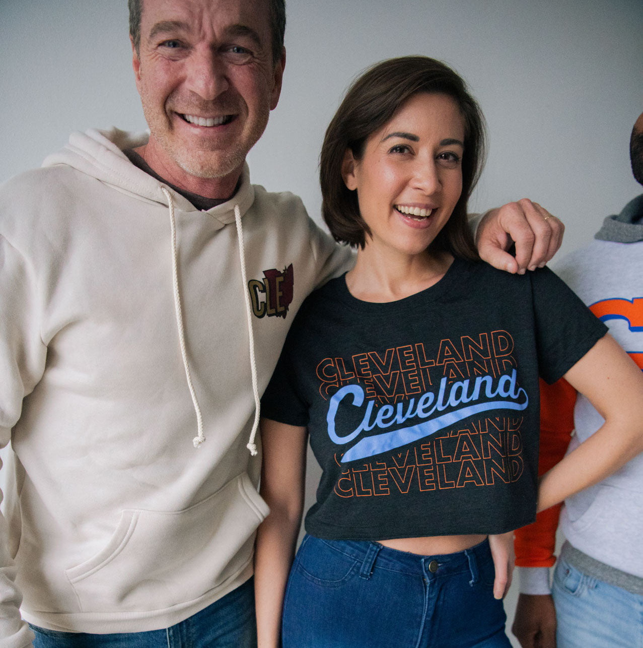Cleveland Repeat Script Cropped Tee