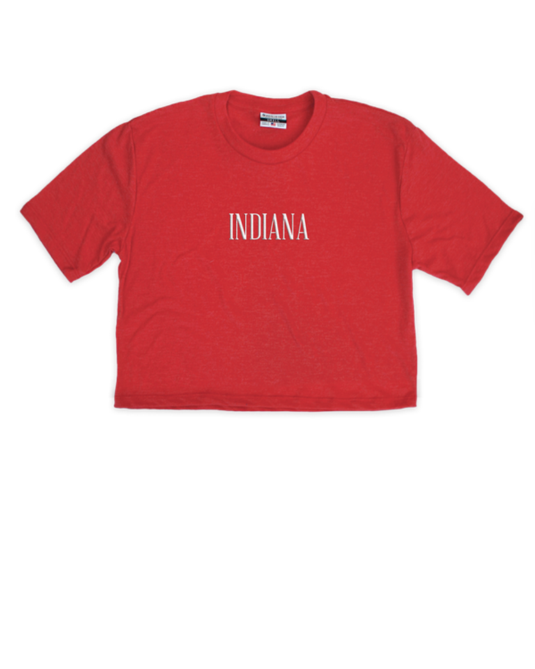 Indiana Embroidered Cropped Tee