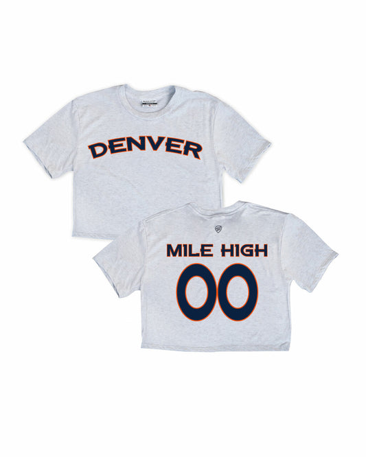 Denver Mile High Jersey Front/Back Cropped Tee