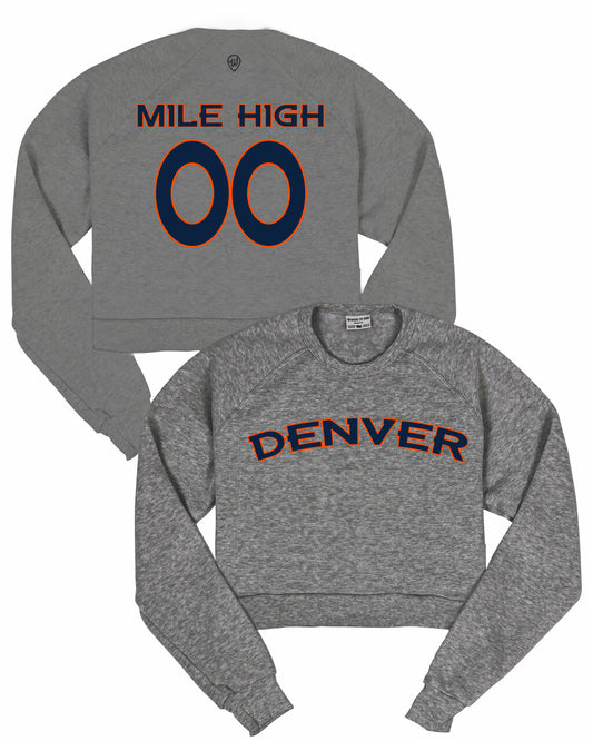 Denver Jersey Cropped Crew Sweatshirt