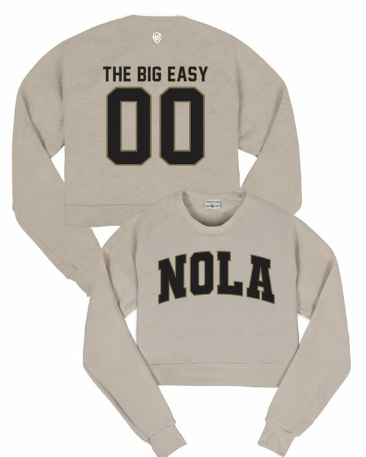 Nola Big Easy Jersey Front/Back Cropped Crew Sweatshirt