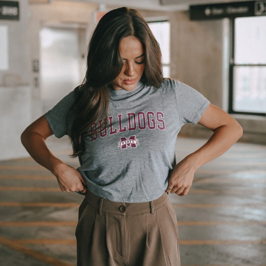 Mississippi State Bulldogs Hail State Jersey Cropped Tee
