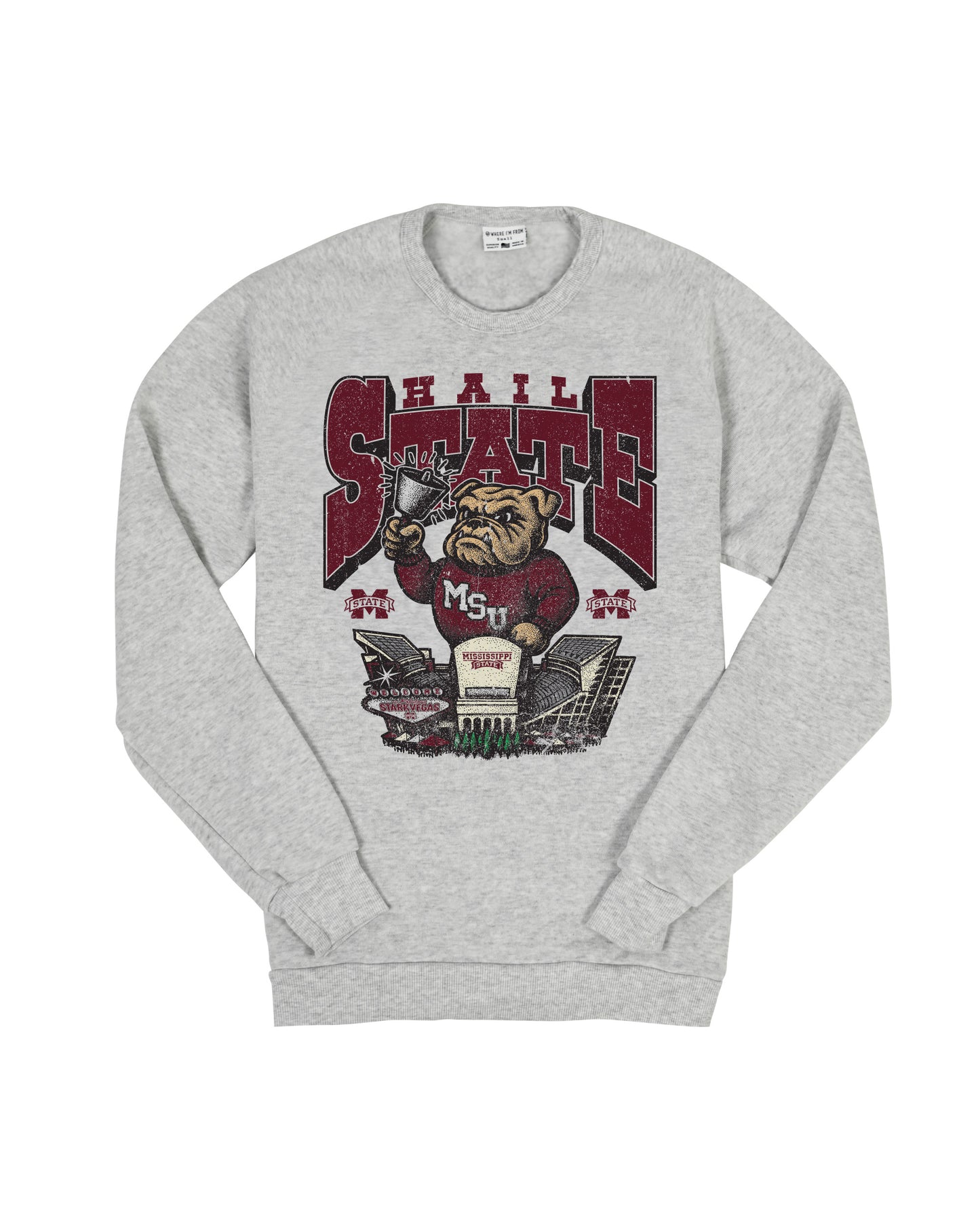 MSU Hail State Bulldogs Crew Sweatshirt