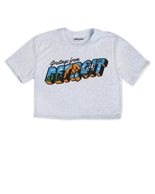 Detroit Postcard Cropped Tee