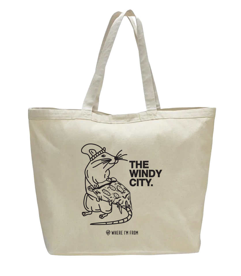 Chicago Pizza Rat Tote