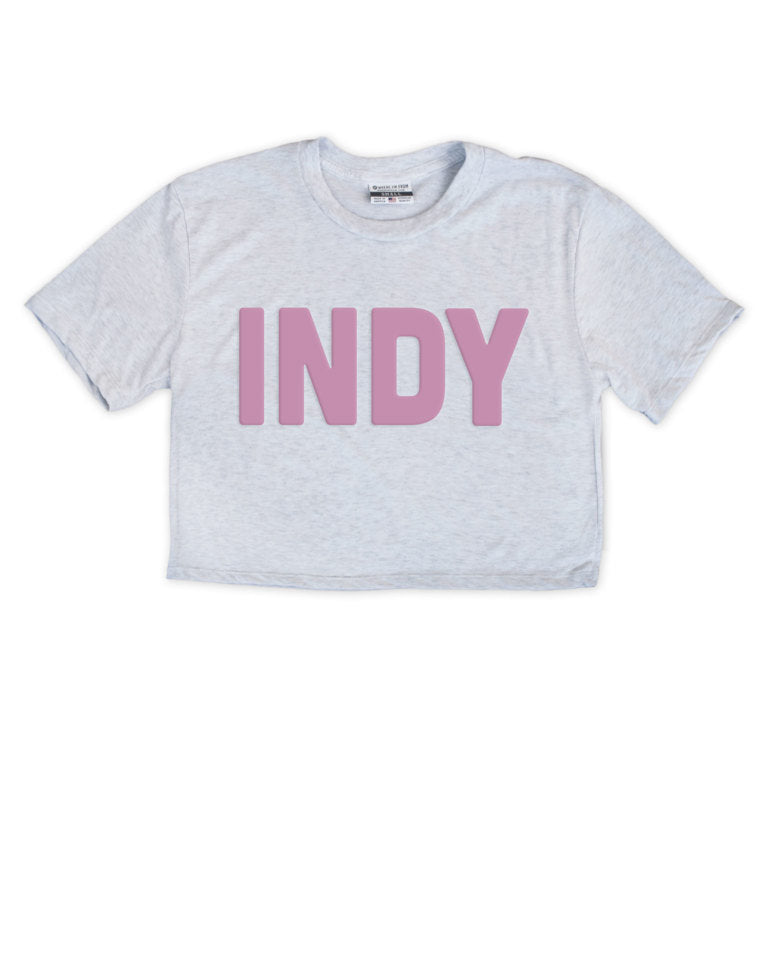 Indy Pink Puff Print Cropped Tee