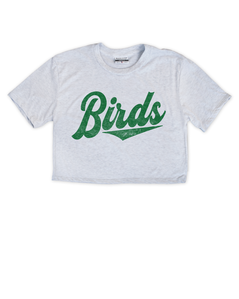 Birds Script Cropped Tee