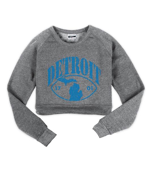 Detroit Oval State Cropped Crew Sweatshirt
