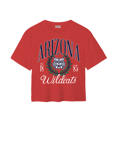 Red t-shirt 'Arizona Wildcats' text, logo on white background