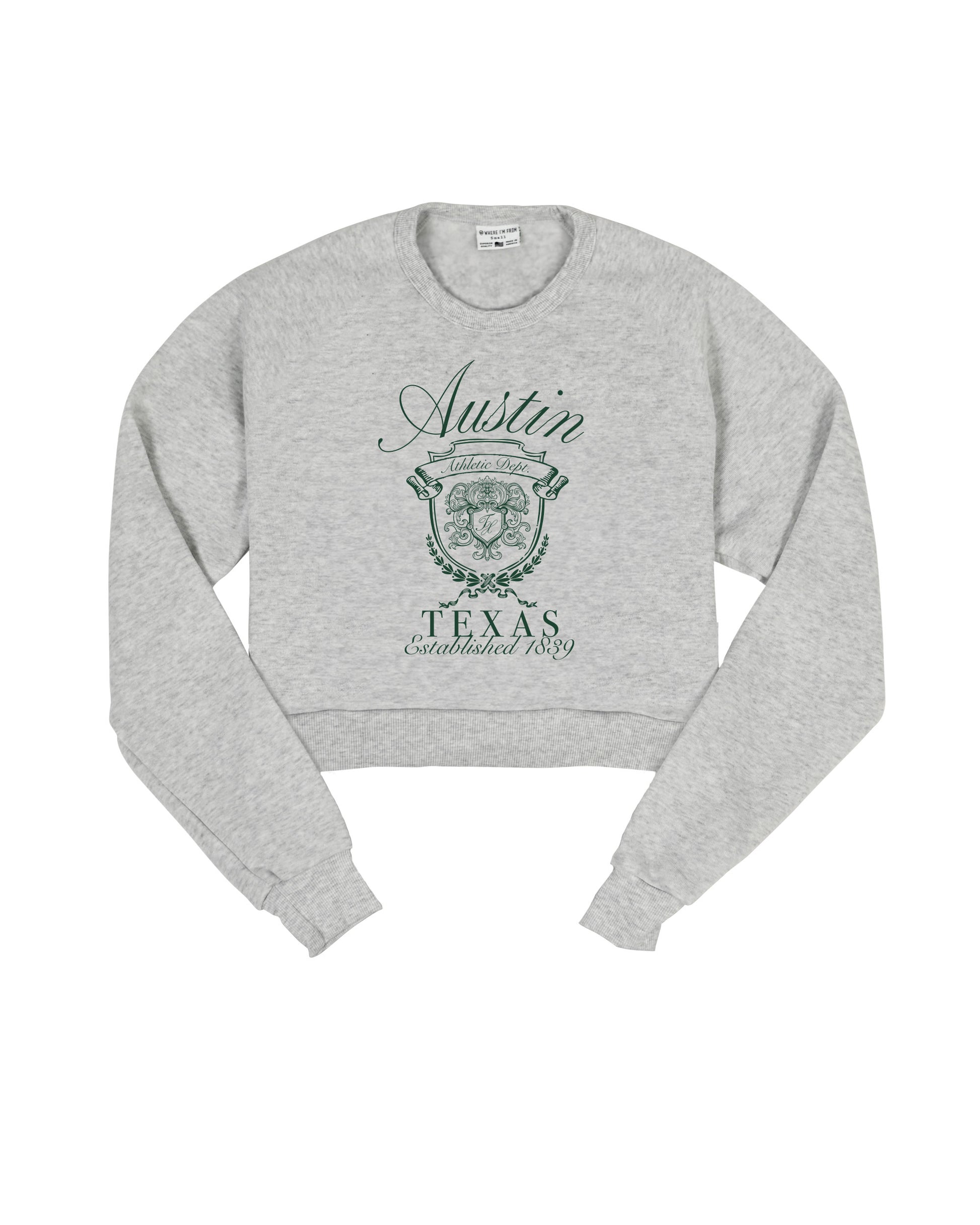 Austin Crest Cropped Crew Sweatshirt
