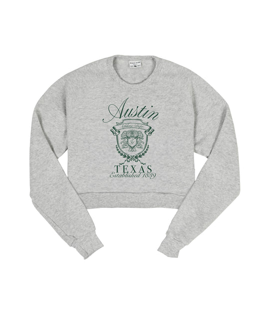 Austin Crest Cropped Crew Sweatshirt