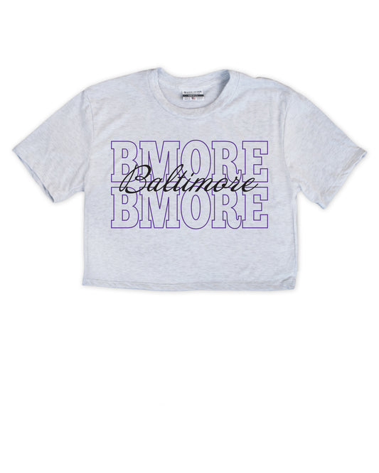 BMORE Script Cropped Tee