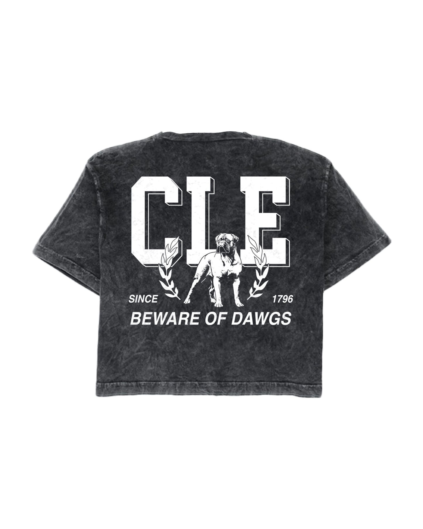 Cle Beware Of Dawgs Cropped Tee
