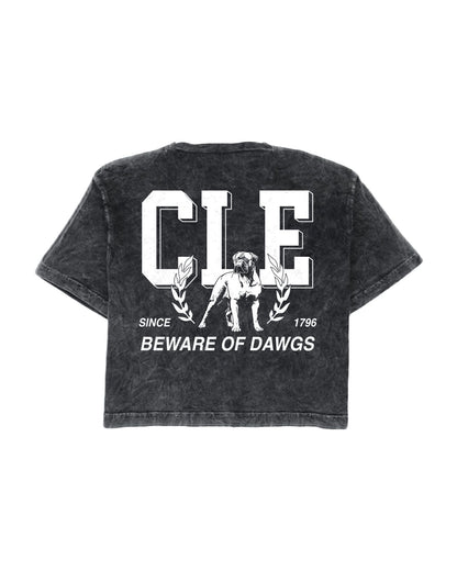 Cle Beware Of Dawgs Cropped Tee