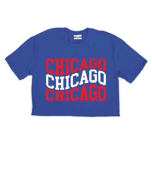 Chicago Wavy Repeat Cropped Tee