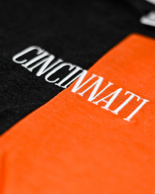 Cincinnati Embroidered Split Cropped Tee